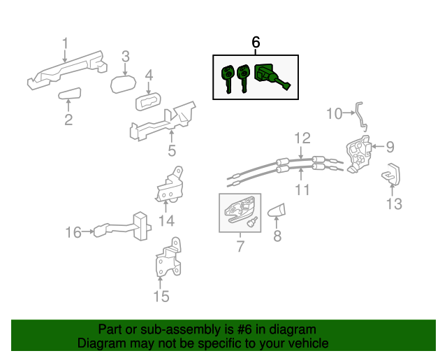 20152017 Toyota Camry Door Lock Cylinder 6905206140 Toyota Parts Center