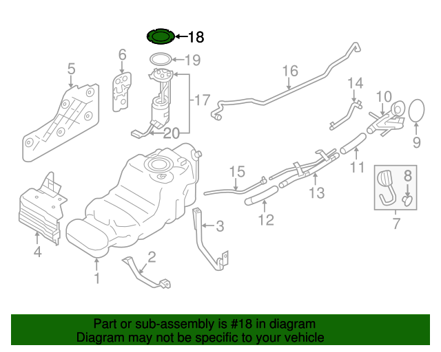 20192023 Nissan Armada Fuel Pump Lock Plate 173433ZD0A Nissan Parts Store