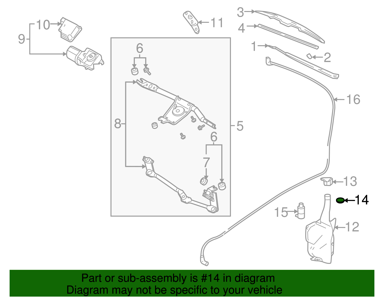 Windshield Washer Pump Grommet - GM (12367271)