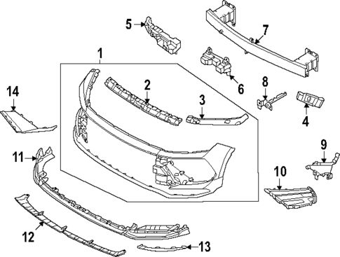 Bumper & Components - Front for 2024 Hyundai Sonata | Parts Hyundai