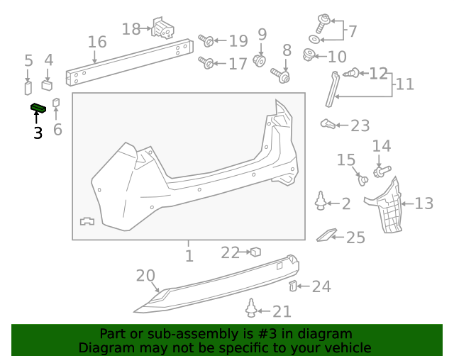 52191-47030 - Bumper Cover Seal - 2016-2022 Toyota | OEM Genuine Toyota ...