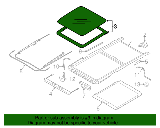 20142018 Subaru Forester Sunroof Glass 65430SG001 Shop Subaru Parts