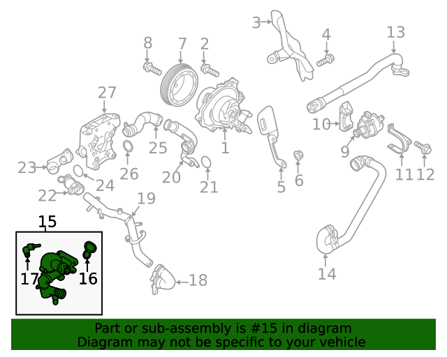 20182024 Jaguar Engine Coolant Thermostat Kit JDE39956