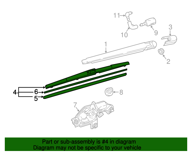 G22E67330 Rear wiper blade ( 20072010 CX7, 20162019 CX9) 2007