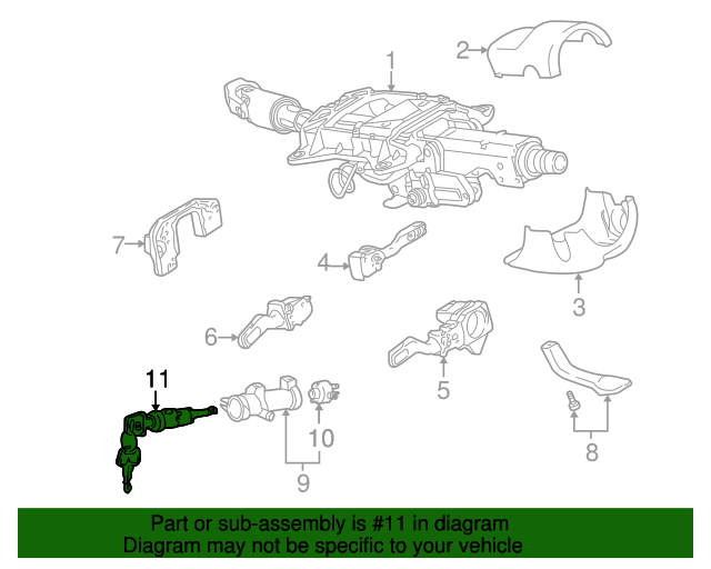 20032007 Audi Ignition Lock Cylinder 8E0905855C Audi USA Parts