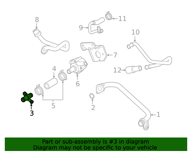 20192023 Audi Turbocharger Coolant Line Adapter 06M121159C Audi