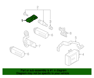 2008-2009 Porsche 911 Tire Pressure Monitoring System (TPMS) Sensor 997