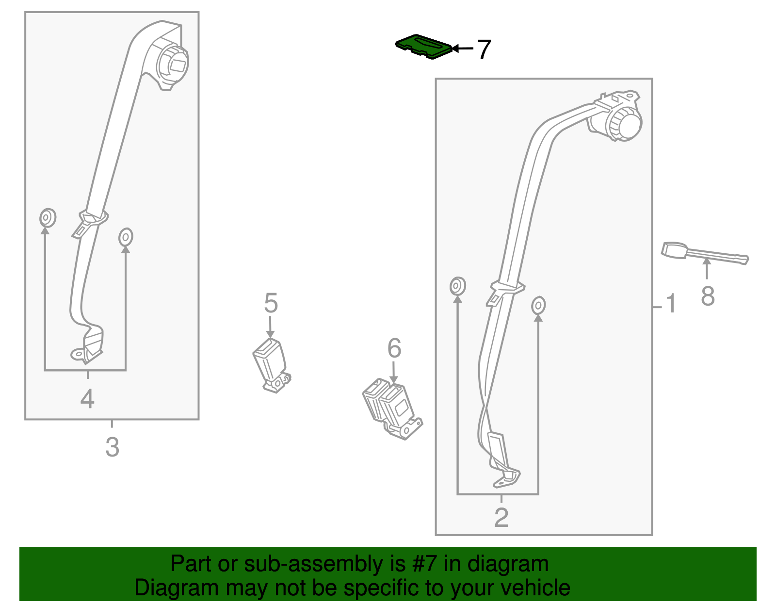 Light Neutral Rear Seat Back Center Latch Release Handle Cover - GM (95217947)