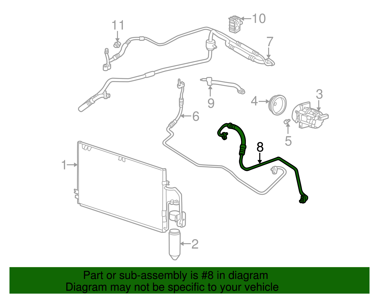 Air Conditioning Manifold Hose Assembly - GM (90585627)