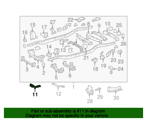 Genuine Toyota Front Suspension Member Brace (51403-60020) - RH Or LH, OEM