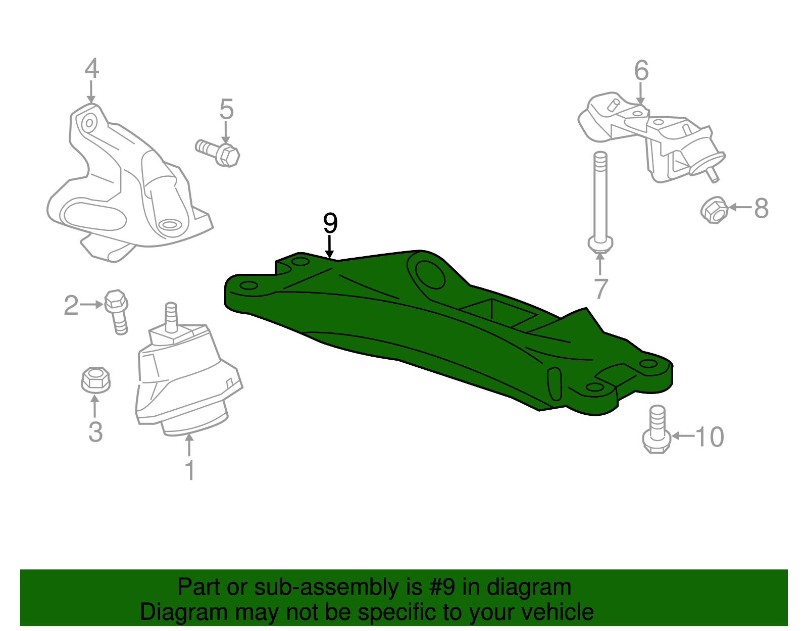 Transmission Mount - Cadillac (84119722)
