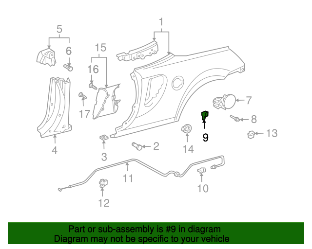 20002005 Toyota MR2 Spyder Fuel Door Spring 7736617022 Toyota Parts