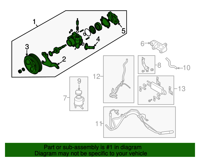 49110JK01A (49110jk01a) 20072015 Infiniti Power Steering Pump