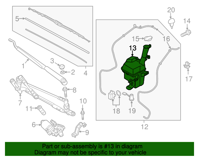 20172020 Kia Niro Washer Fluid Reservoir 98621 G5000 Kia Parts Store