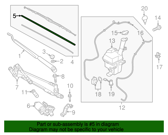 2012-2023 Kia Windshield Wiper Blade Refill 98351-1R000 | Genuine Kia ...