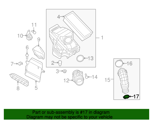 N-909-509-01 - Intake Duct Clamp 2009-2017 Audi | Audi OEM Parts
