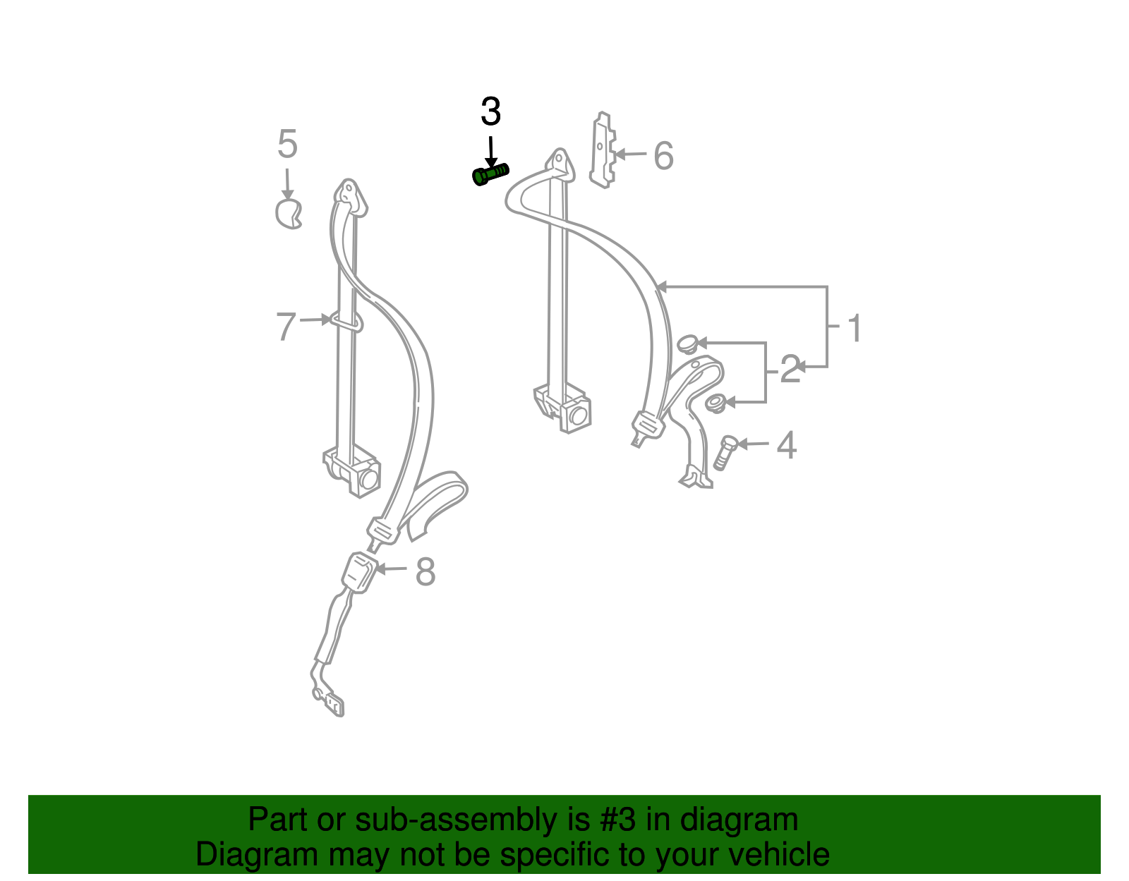 Retractor Assembly Bolt - Volkswagen (N-989-903-02)