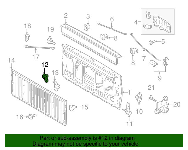 Tailgate Stop Bumper 20162023 Toyota (6728904010) Toyota