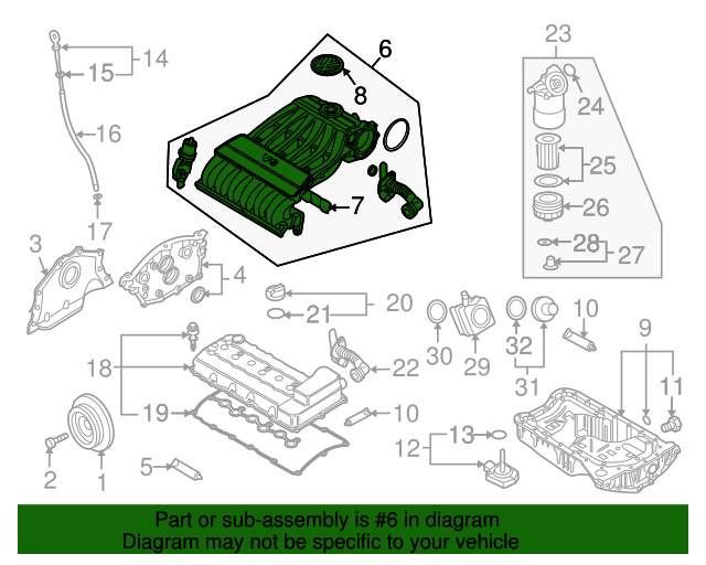 20082010 Volkswagen Touareg Intake Manifold 03H133201M OEM Parts