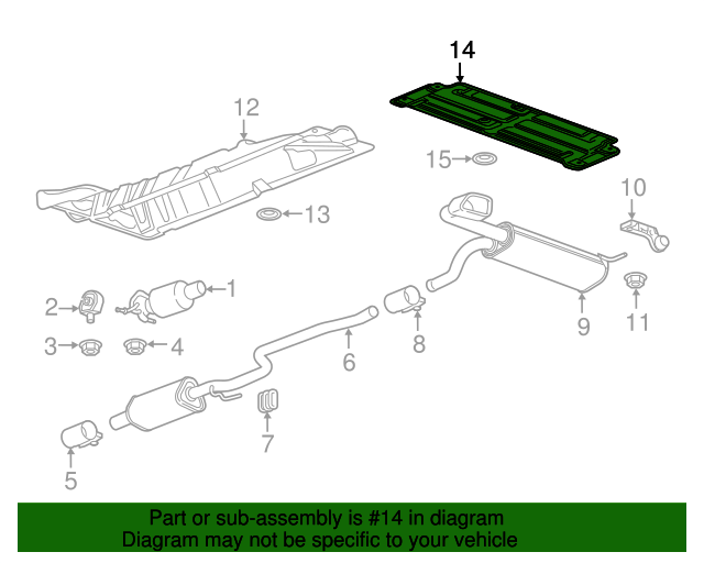 20172019 Chevrolet Cruze Exhaust Underbody Heat Shield 13385653 GM