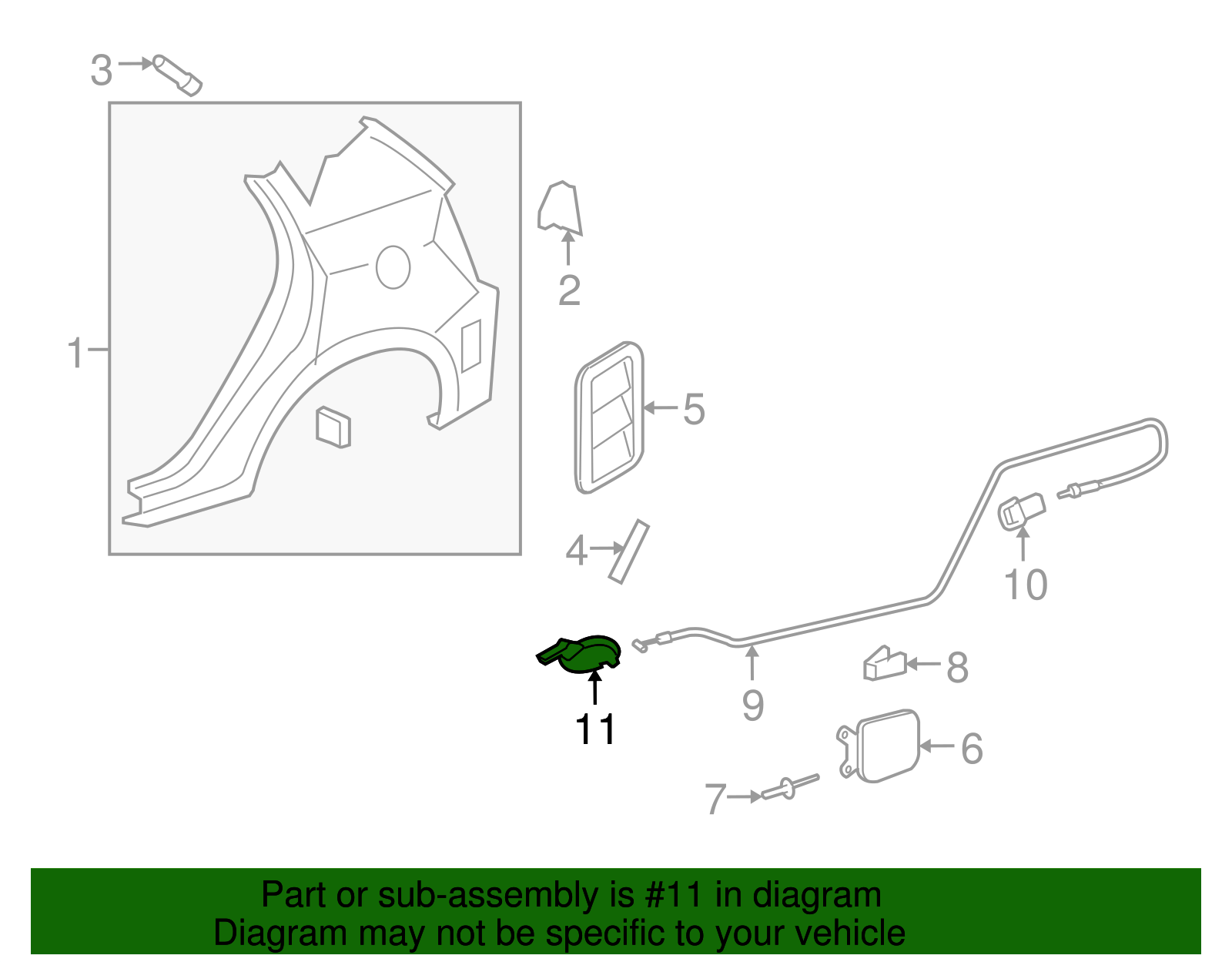 Handle, F/Tnk Fil Dr Lat Rel Cbl - GM (94848676)