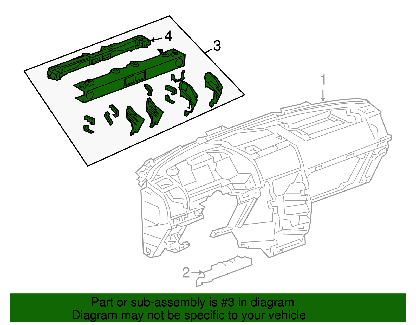 Instrument Panel Carrier - GM (89045390)
