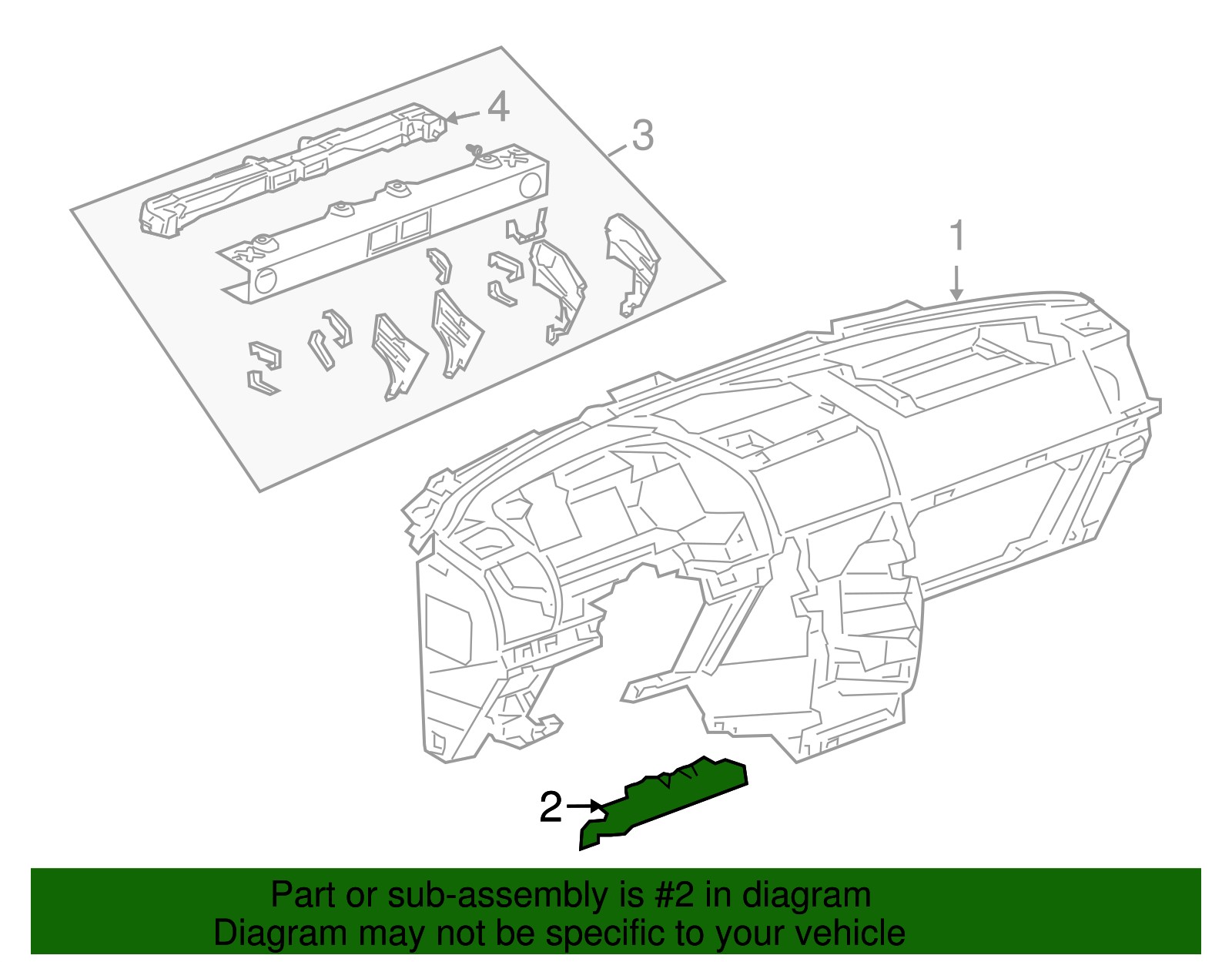 Instrument Panel Lower Brace - GM (10260291)