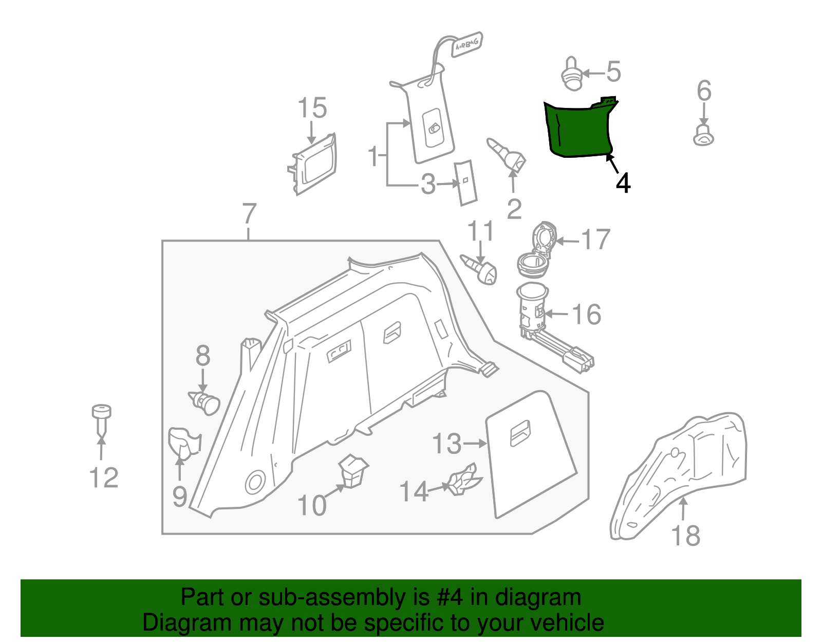 Rear Trim - Volkswagen (7L6-867-246-AL-V56)