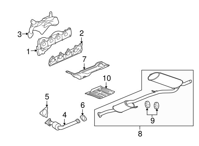 Genuine GM Muffler W//Tailpipe Insulator 22659362