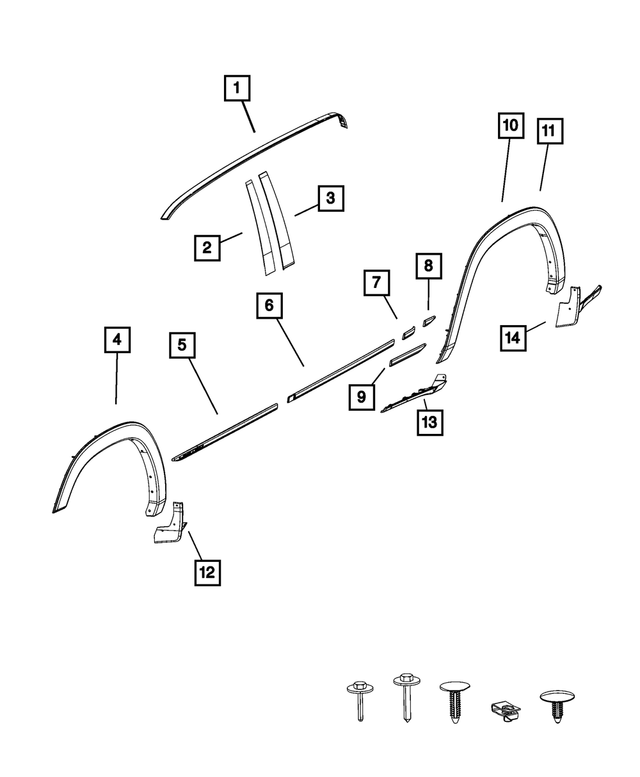 20212023 Ram 1500 Wheel Opening Flare Molding, Right 6VZ38GXHAA