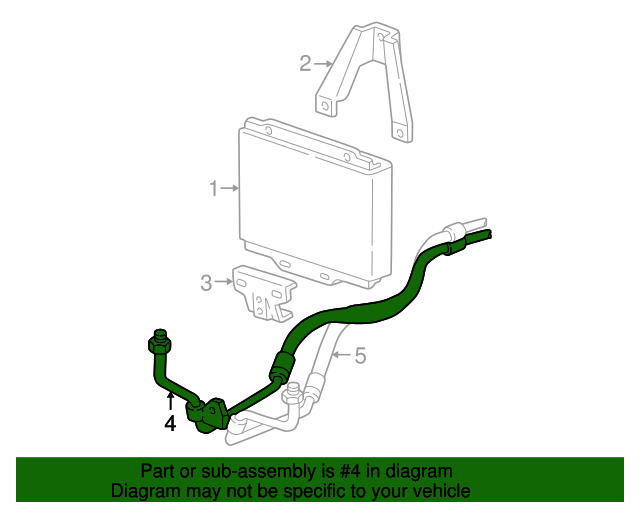 19972000 GM Engine Oil Cooler Inlet Hose Kit with Nut, Seals, and