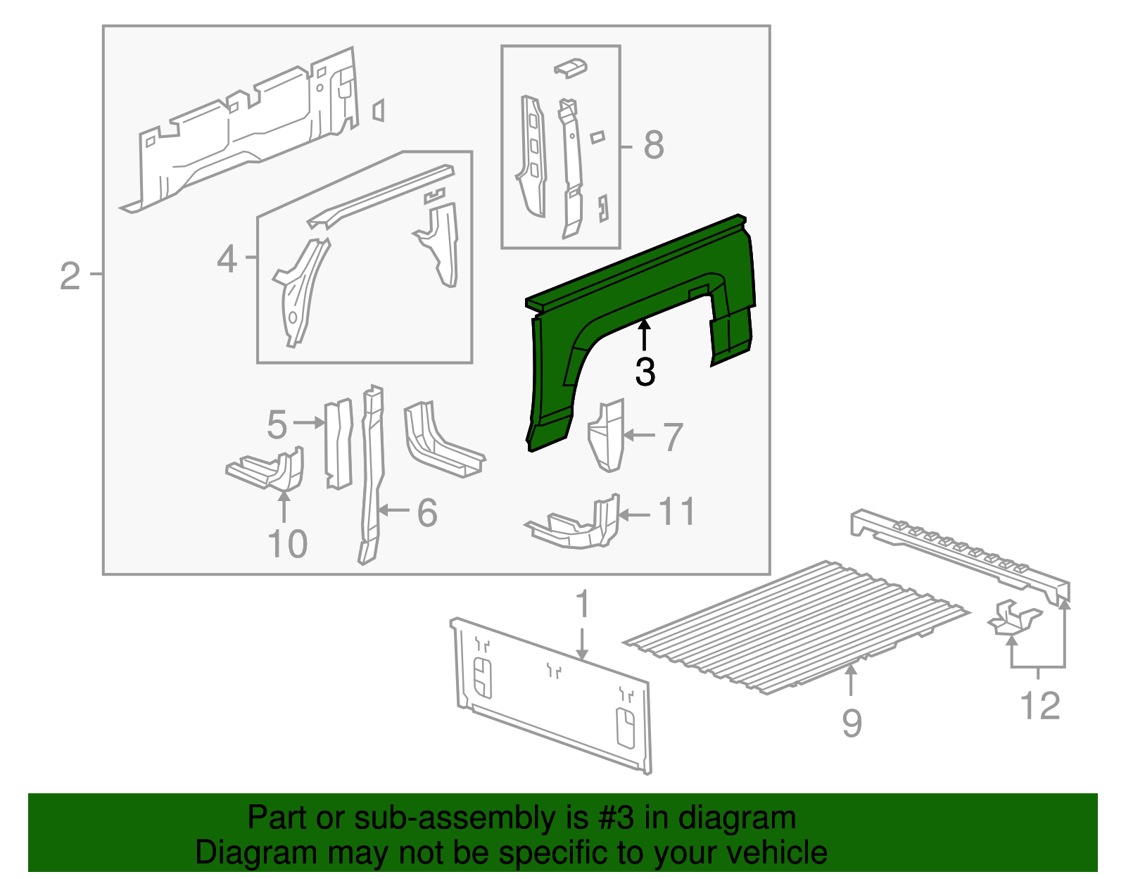 Driver Side Pickup Box Outer Side Panel - GM (94731940)