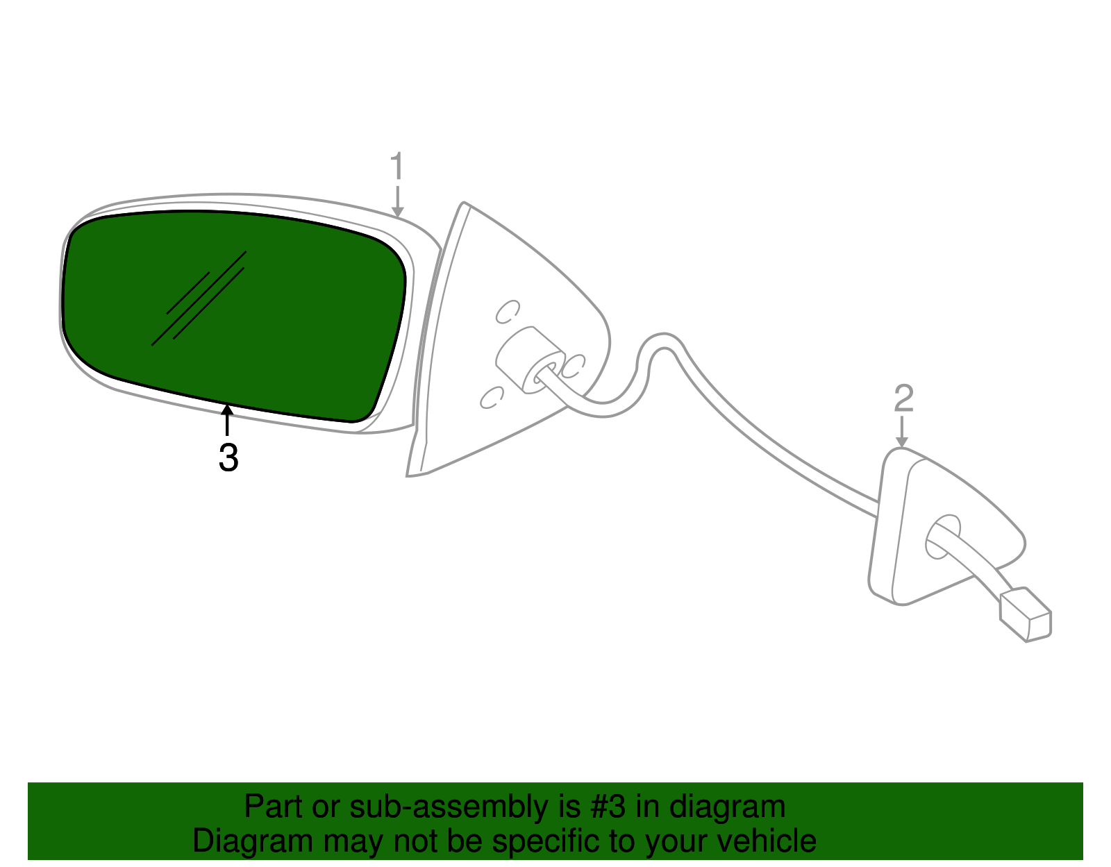 Mirror Kit, O/S Rear View - GM (88892495)