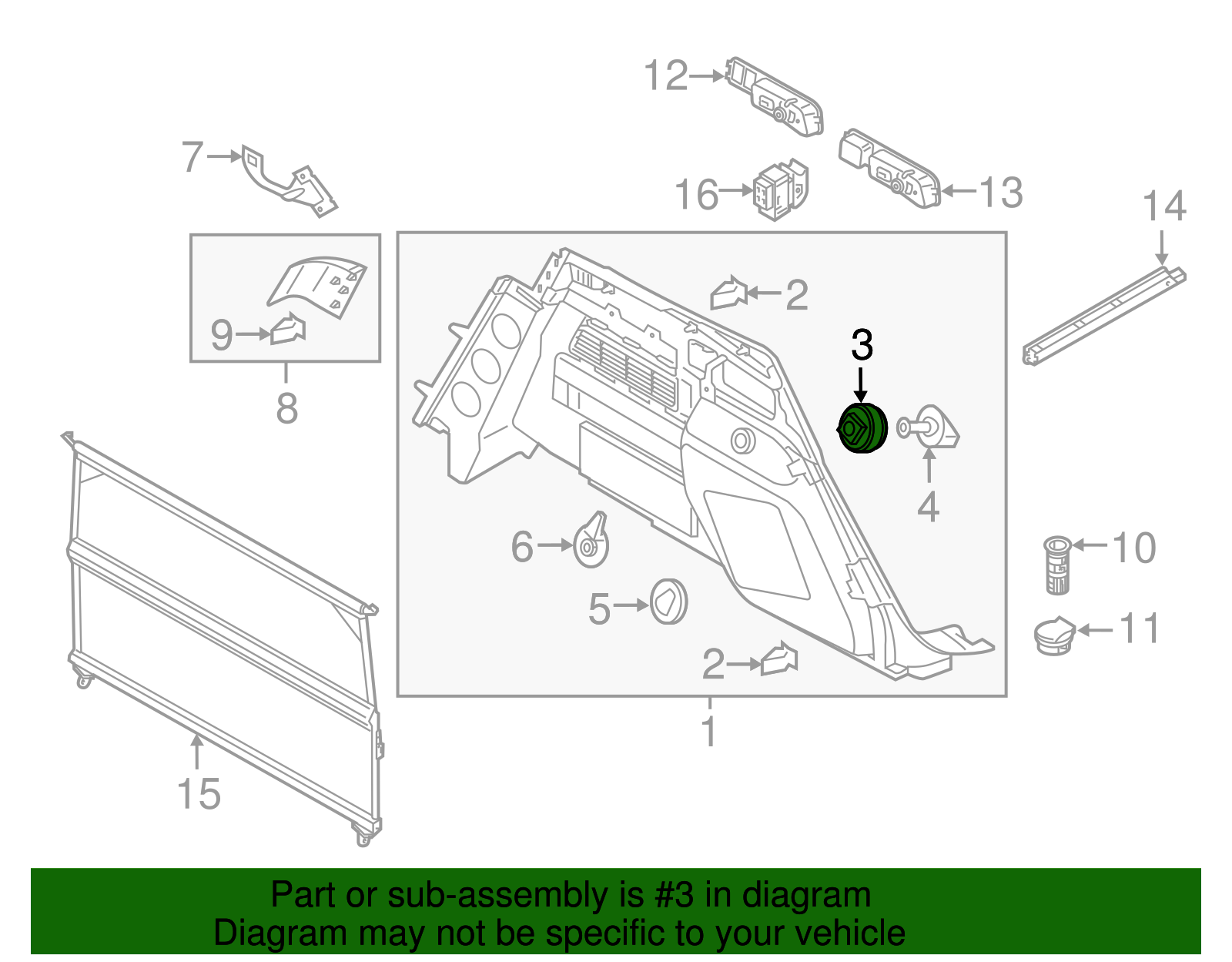 4L0-867-953-4PK - Interior Quarter Panel Trim Panel Access Cover 2012 ...