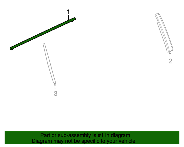 20082017 GM Passenger Side Rear Door Window Belt Molding 92277518 GM