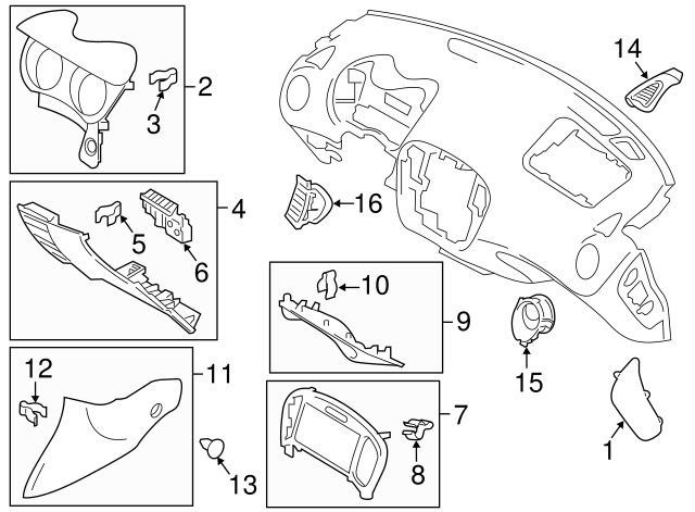 2007-2017 Nissan Instrument Panel Trim Panel Clip 96938-4U01A ...