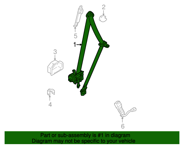 8888026600TI Seat Belt Assembly 20012004 Hyundai Santa Fe
