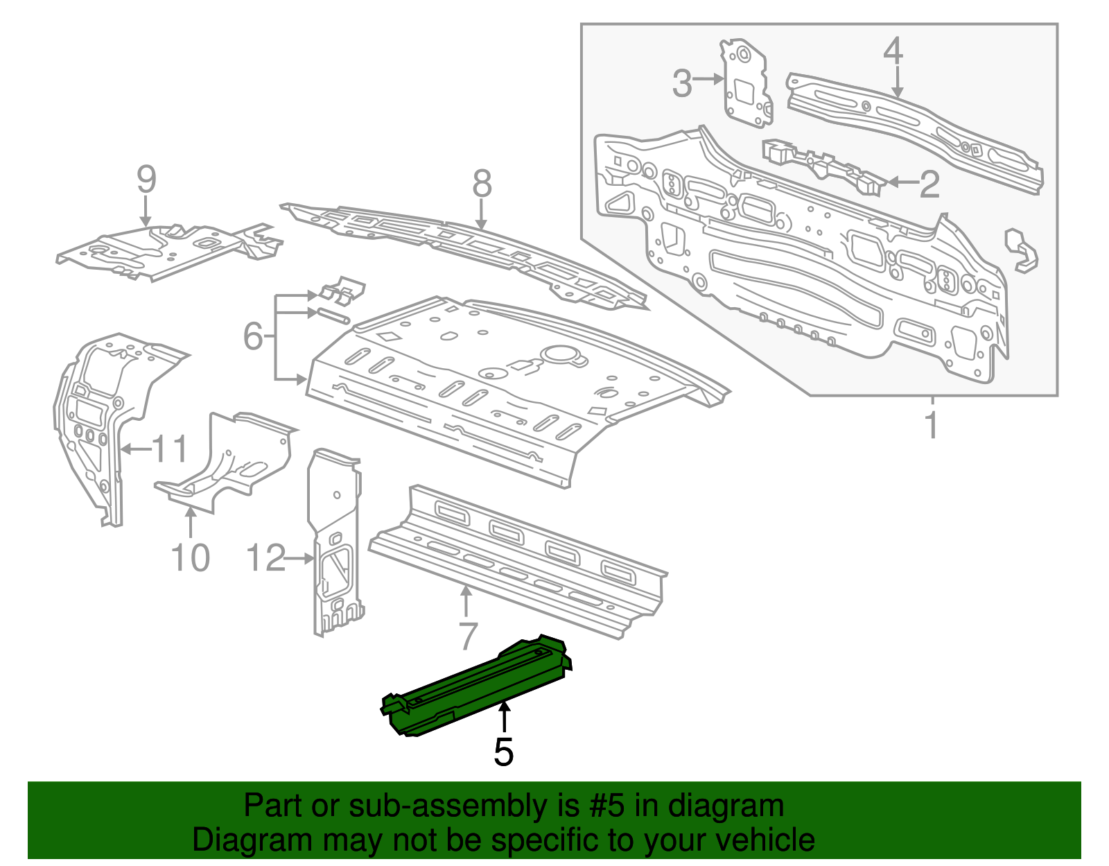 Driver Side Rear End Panel Bracket - GM (96901995)