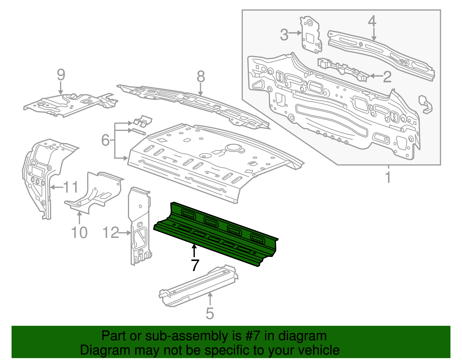 Rear Seat Load Floor Filler Panel - GM (96901513)