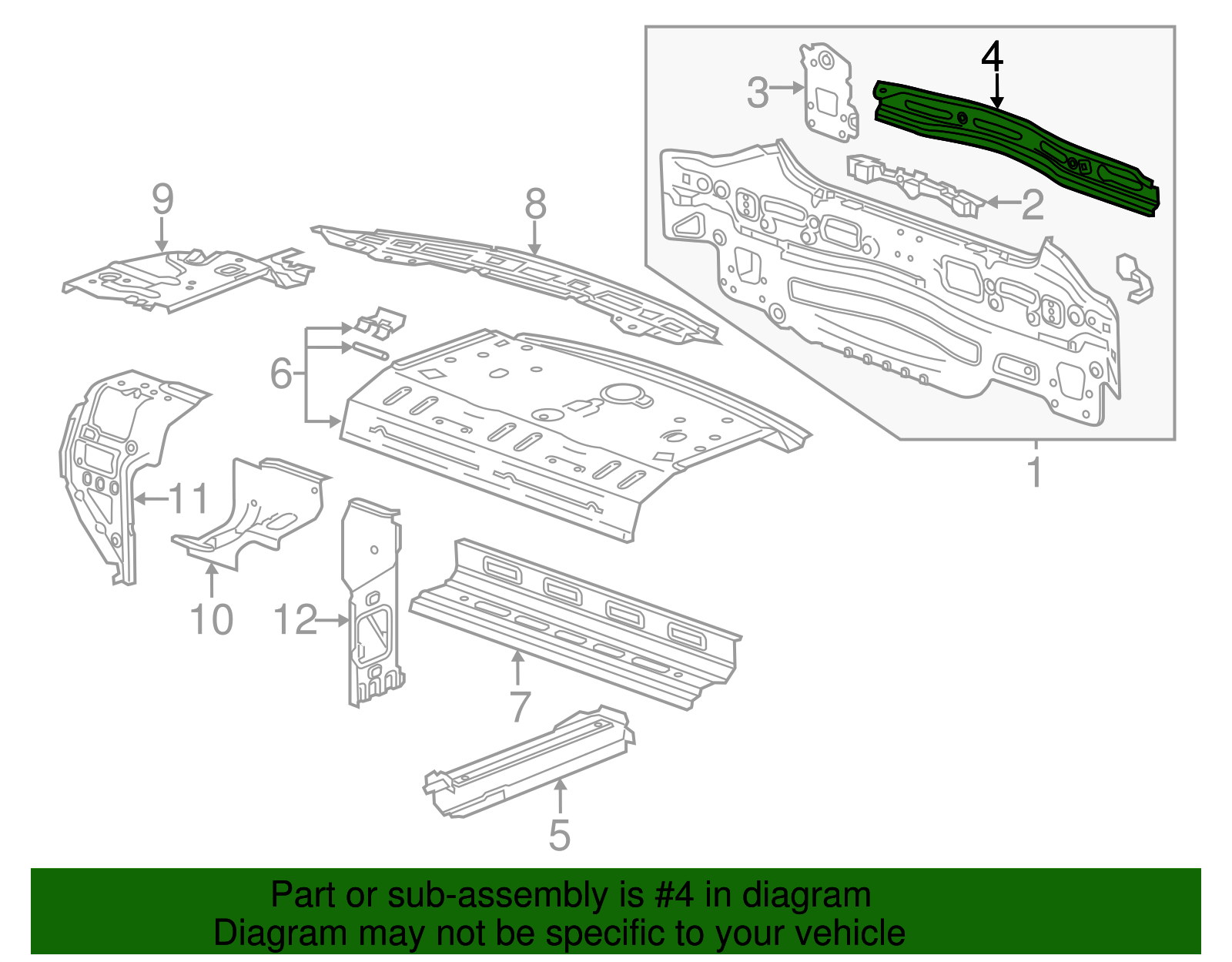 Rear End Lower Panel Reinforcement - GM (96952413)