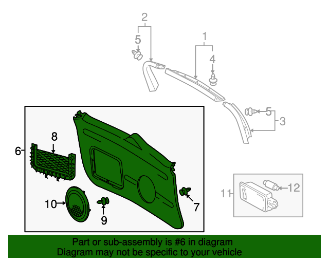 20062011 Toyota RAV4 Board Assembly Back Door 677500R020B1 Toyota