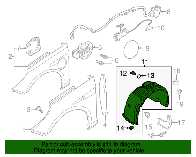 Garage-Pro Fender Liner SET Compatible With Hyundai Santa...