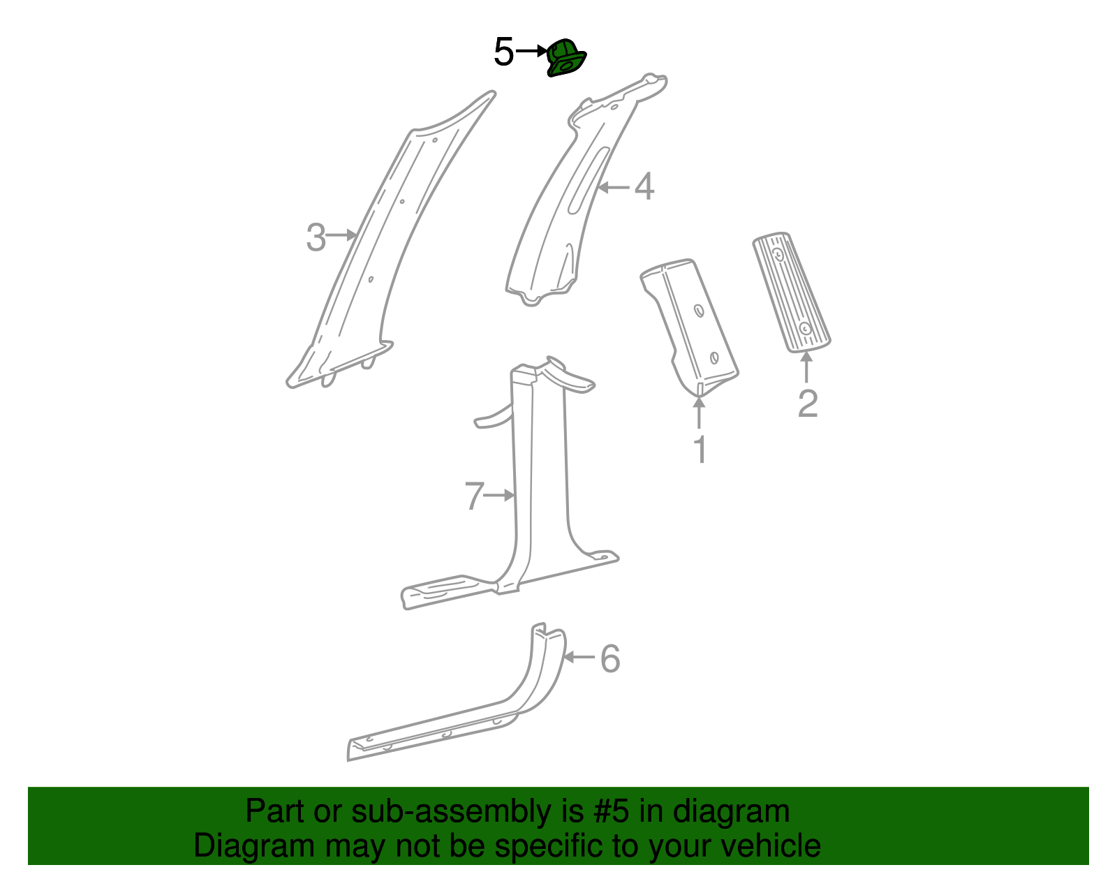Center Pillar Trim Retainer - Ford (YF1Z-5403552-AA)