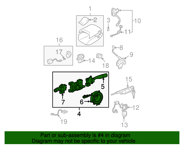 20032004 Toyota Avalon Turn Signal Switch 8431007130 Toyota Parts