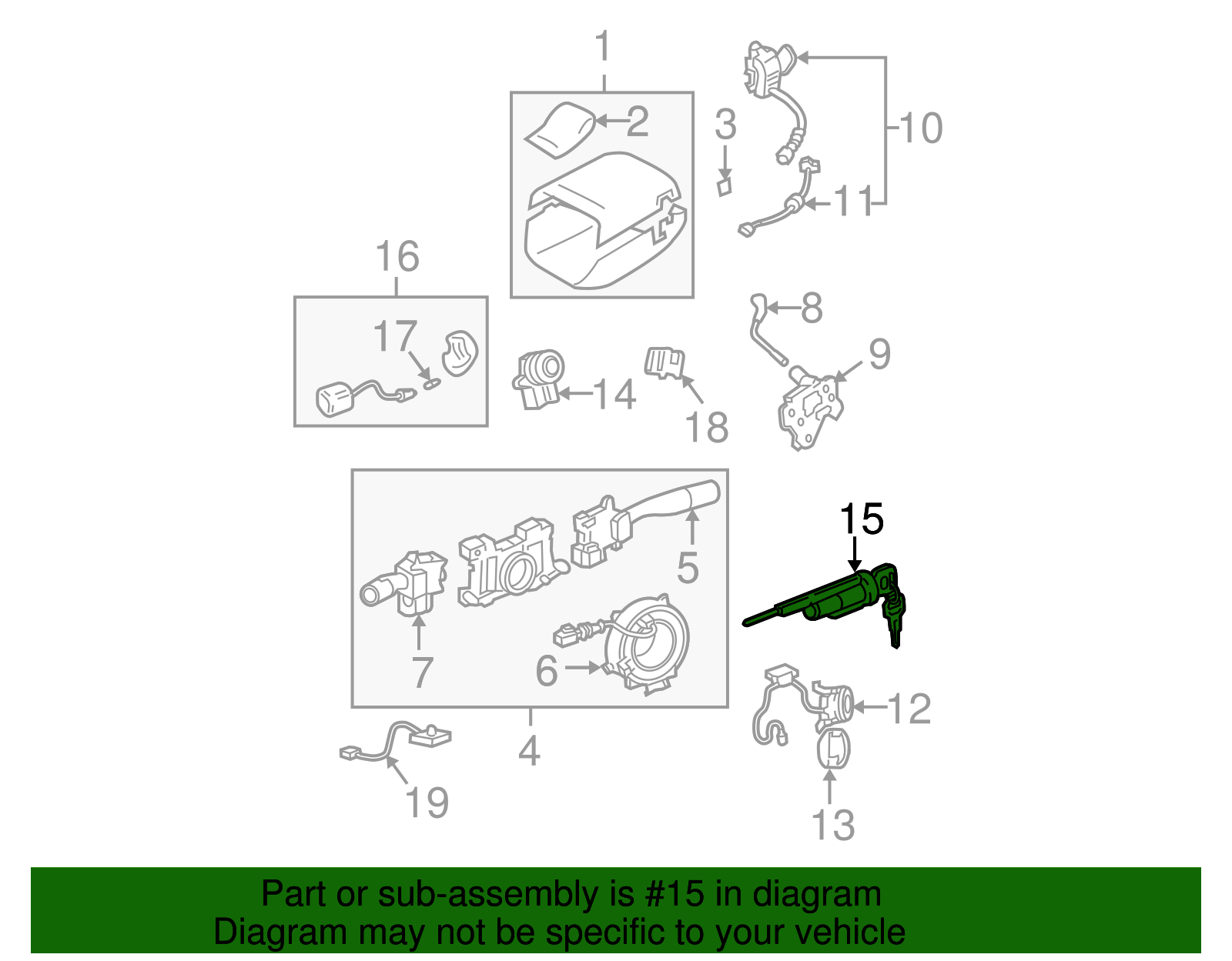 Ignition Lock Cylinder - Toyota (89703-41030)