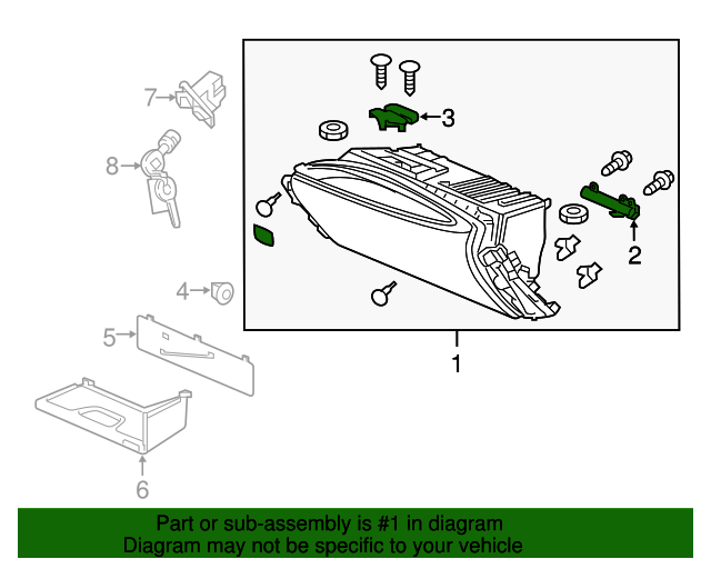 20182020 Acura TLX Glove Box Assembly 77510TZ3A04ZG Acura