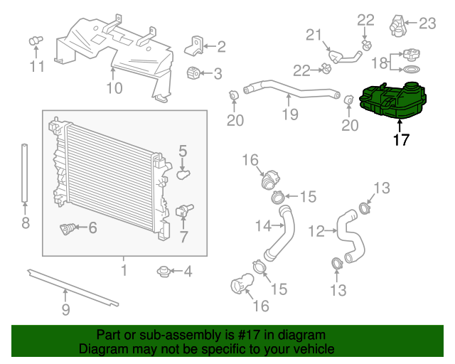 20132021 GM Radiator Surge Tank 95269001