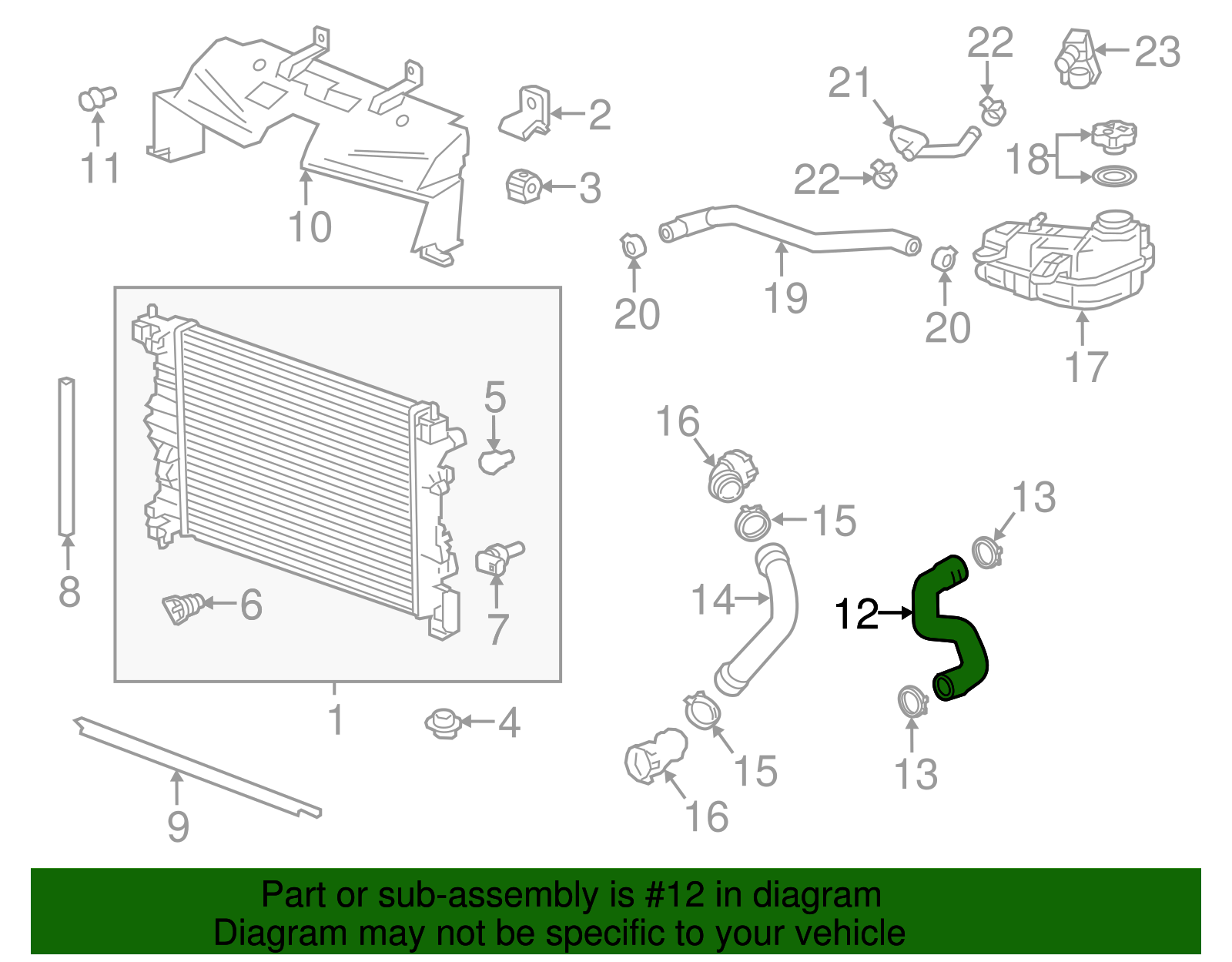 Radiator Inlet Hose - GM (96968499)