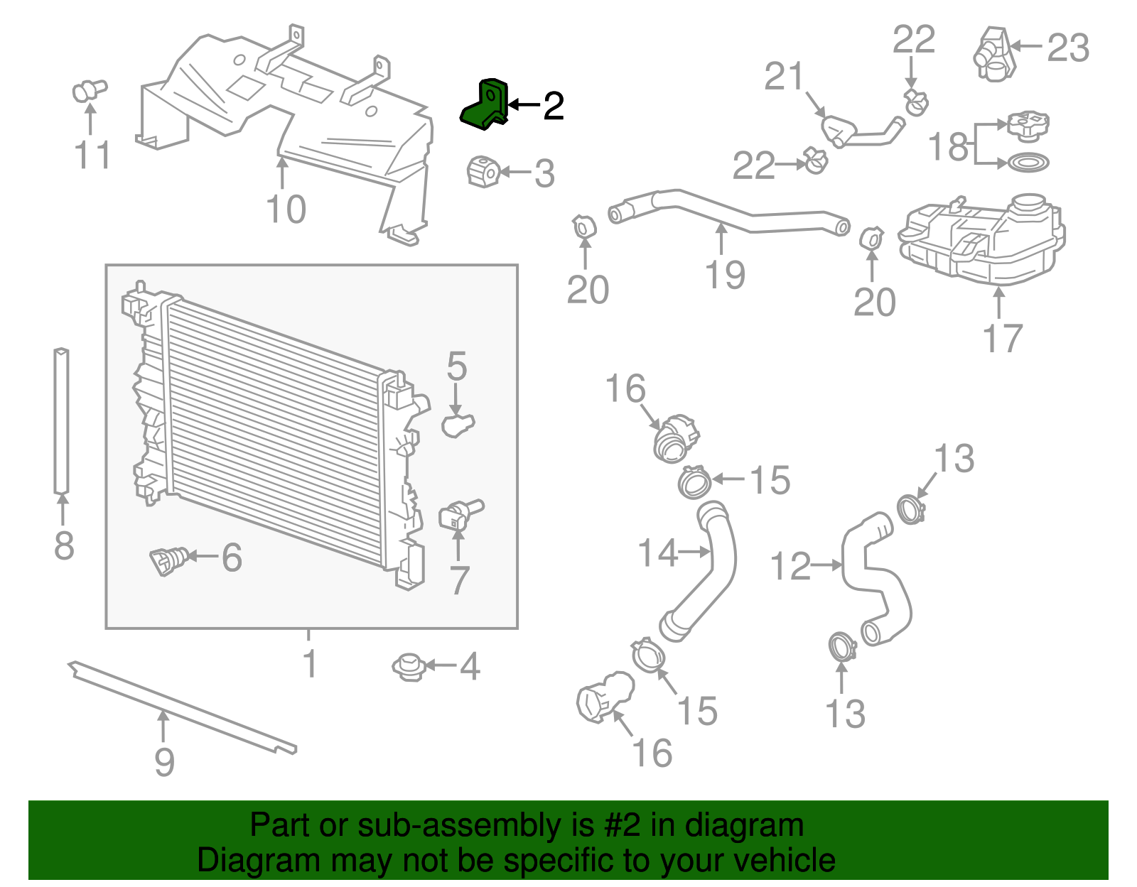 Radiator Upper Bracket - GM (96968244)