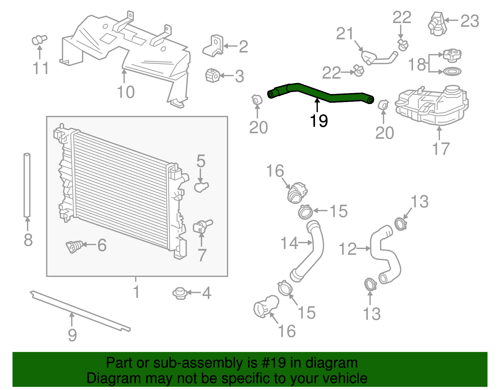 Engine Coolant Reservoir Hose - GM (96968691)